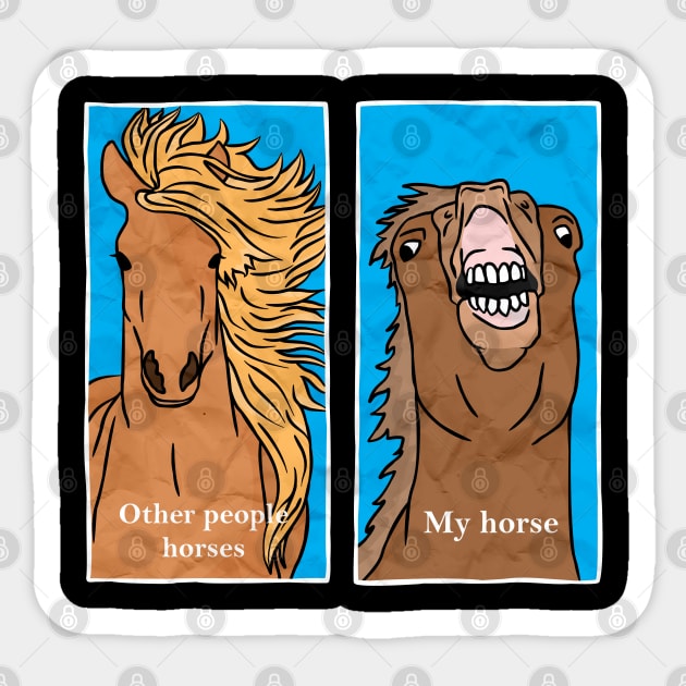 My Funny Horse Meme Comic Sticker by sadpanda